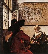 VERMEER VAN DELFT, Jan Officer with a Laughing Girl Spain oil painting artist